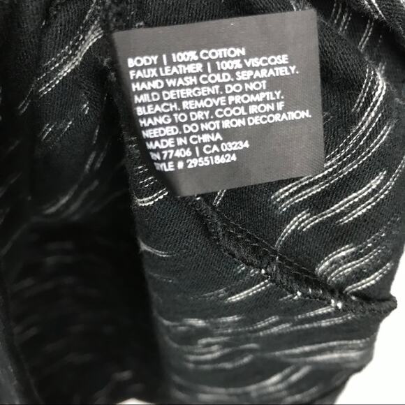 Club Monaco Faux Leather Trim Crewneck Short Sleeve Shirt Dress Size 00 - Picture 4 of 8